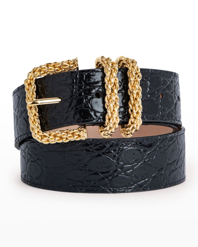 Katina Circular Moc-Croc Chain Belt